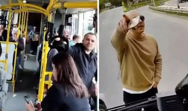 Üsküdar'da otomobil sürücüsü 'babamı niye almadın' diyerek otobüsün önünü kesti