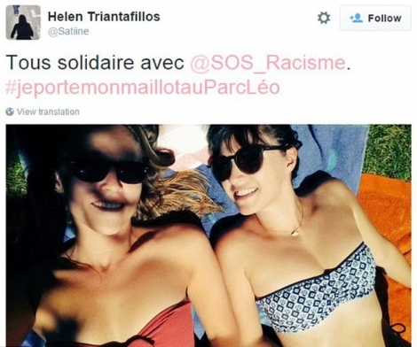 Parkta bikiniyle güneşlenen kadınlara dayak